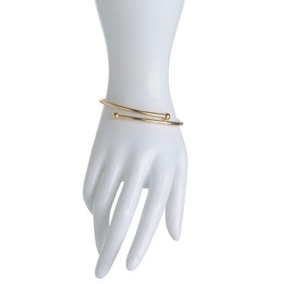 MIA FIORE Gold Made In Italy 18kt Gold Plated Bead Wrap Bangle - Picture 2 of 2